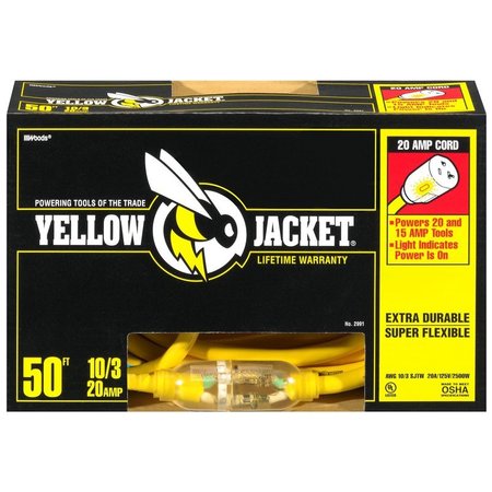 SOUTHWIRE Coleman Cable Yellow Jacket Outdoor 50 ft. L Yellow Extension Cord 10/3 SJTW 2991